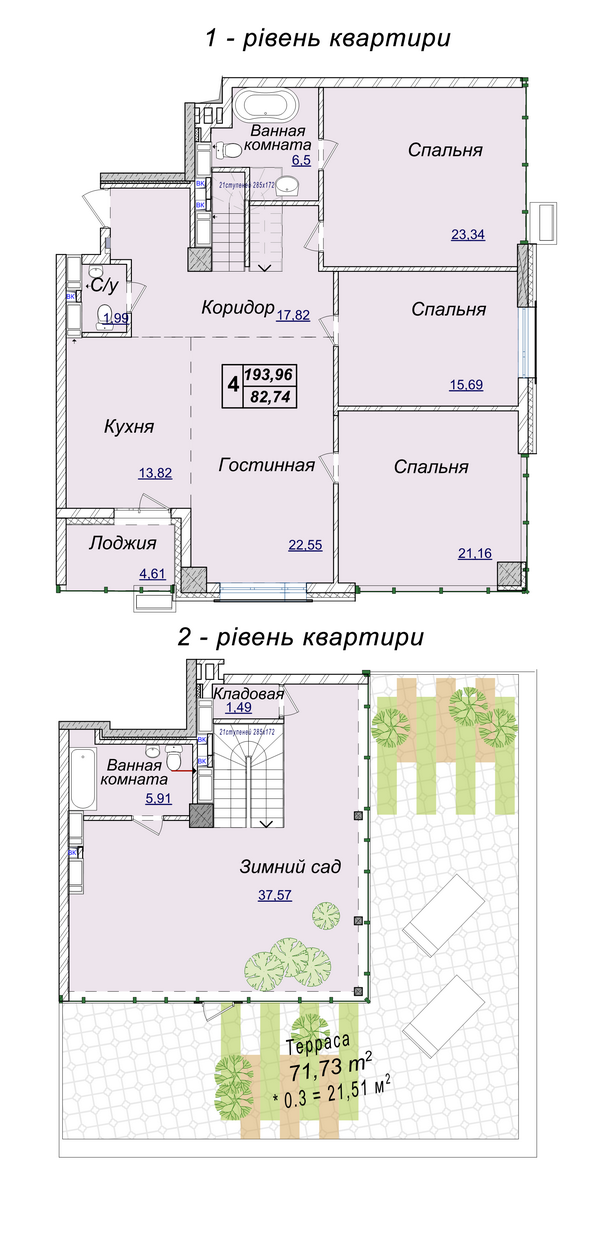 4-кімнатна 193.96 м² в ЖК Новопечерські Липки від 34 390 грн/м², Київ