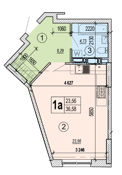 1-кімнатна 36.58 м² в ЖК Podil Plaza & Residence від забудовника, Київ