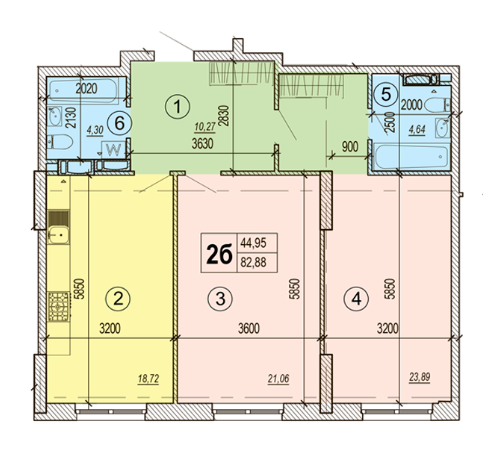2-комнатная 82.88 м² в ЖК Podil Plaza & Residence от 46 000 грн/м², Киев
