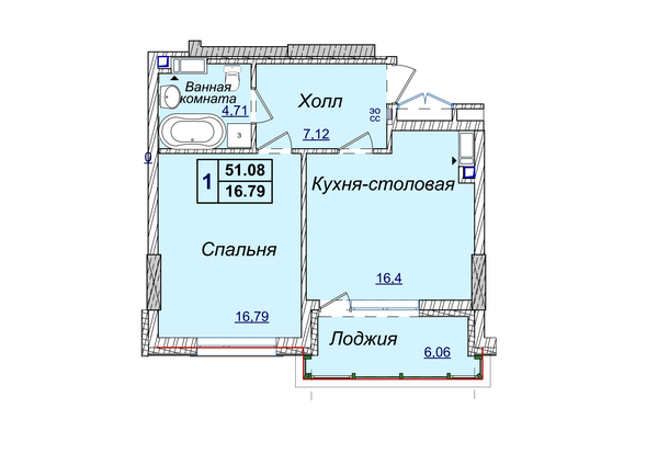 1-комнатная 51.08 м² в ЖК Новопечерские Липки от 61 870 грн/м², Киев