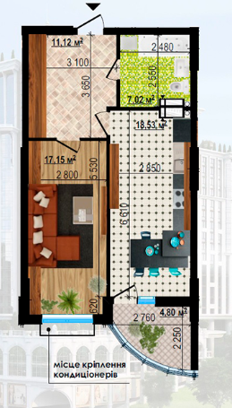 1-кімнатна 53.62 м² в ЖК Podil Plaza & Residence від 35 000 грн/м², Київ