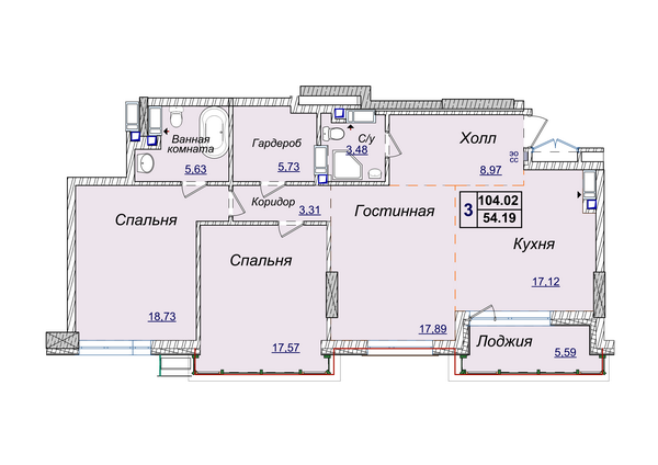 3-комнатная 104.02 м² в ЖК Новопечерские Липки от 34 390 грн/м², Киев