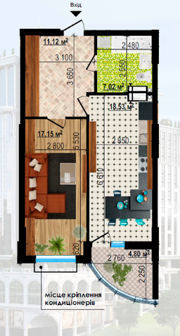 1-комнатная 58.62 м² в ЖК Podil Plaza & Residence от 35 000 грн/м², Киев