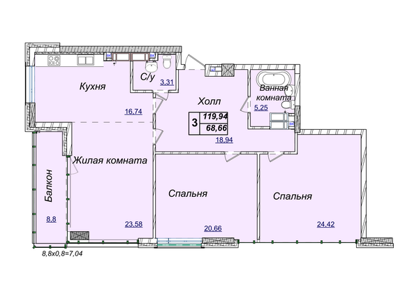 3-кімнатна 119.94 м² в ЖК Новопечерські Липки від 34 390 грн/м², Київ