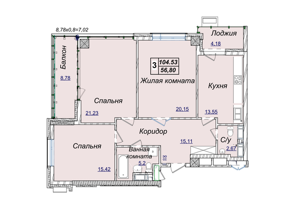 3-кімнатна 104.53 м² в ЖК Новопечерські Липки від 58 162 грн/м², Київ