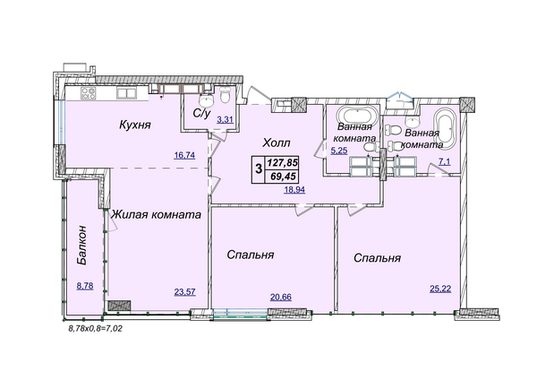 3-комнатная 127.85 м² в ЖК Новопечерские Липки от 34 390 грн/м², Киев