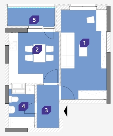 1-комнатная 41.74 м² в ЖК OK`LAND от 27 858 грн/м², Киев