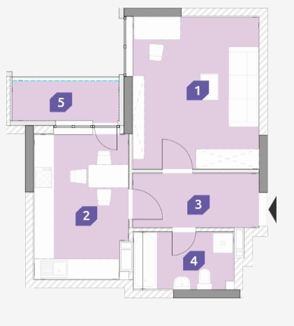 1-комнатная 44.22 м² в ЖК OK`LAND от 27 858 грн/м², Киев