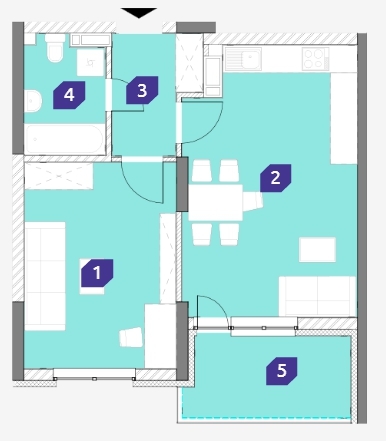 1-комнатная 51.95 м² в ЖК OK`LAND от 27 858 грн/м², Киев