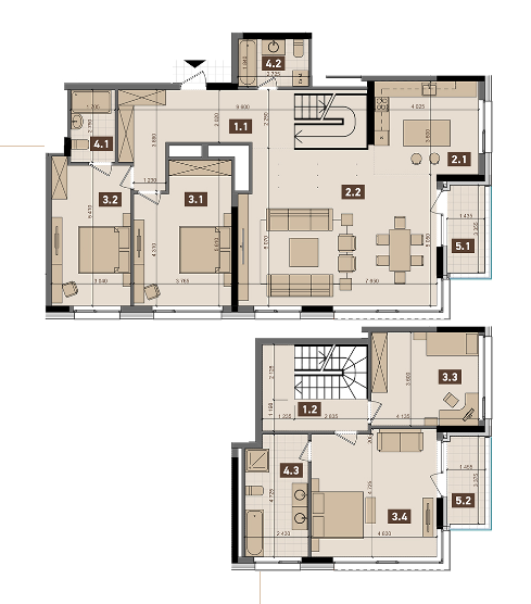 Двухуровневая 186.37 м² в ЖК Tetris Hall от 149 250 грн/м², Киев