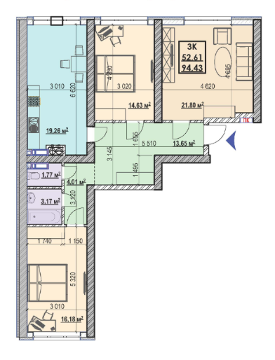 3-кімнатна 94.43 м² в ЖК Рів'єра від 28 000 грн/м², Київ