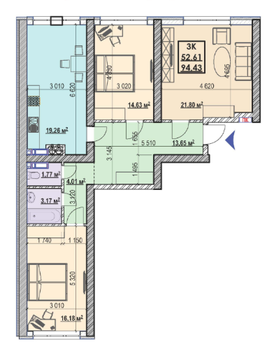 3-комнатная 94.43 м² в ЖК Ривьера от 24 000 грн/м², Киев