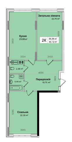 2-комнатная 96.38 м² в ЖК Ривьера от 23 000 грн/м², Киев