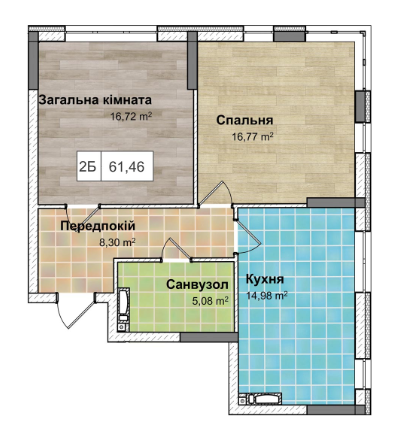 2-комнатная 61.46 м² в ЖК Ривьера от 23 000 грн/м², Киев