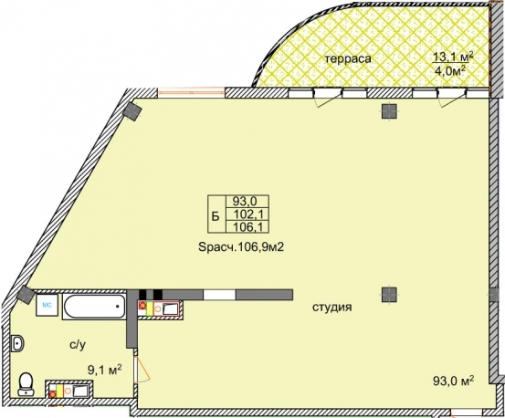 Свободная планировка 106.1 м² в ЖК Aqua Marine от 15 150 грн/м², Одесса