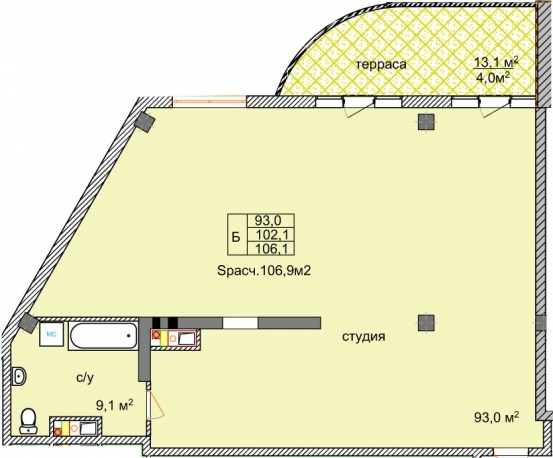 Вільне планування 106.1 м² в ЖК Aqua Marine від 15 150 грн/м², Одеса