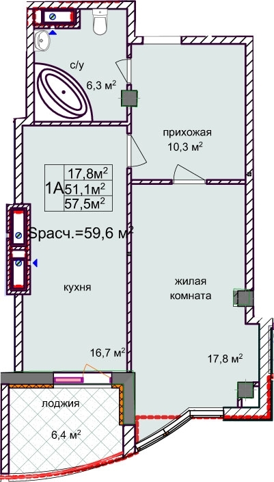 1-кімнатна 57.5 м² в ЖК Aqua Marine від 24 350 грн/м², Одеса