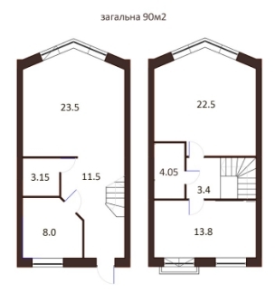 Таунхаус 90 м² в КГ Солнечный 2 от 14 556 грн/м², пгт Гостомель