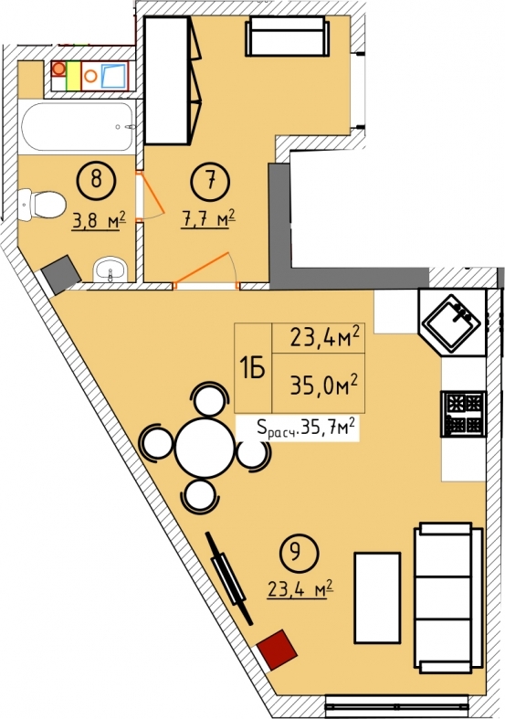 1-комнатная 35 м² в ЖК Aqua Marine от 22 550 грн/м², Одесса