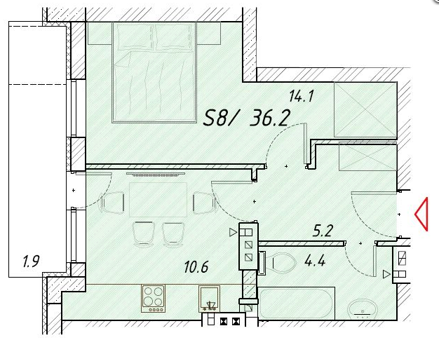 1-кімнатна 36.2 м² в ЖК Цитадель від 15 550 грн/м², м. Білгород-Дністровський