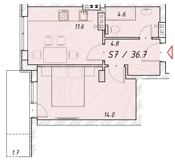 1-кімнатна 36.7 м² в ЖК Цитадель від 15 550 грн/м², м. Білгород-Дністровський