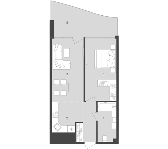 1-кімнатна 55.14 м² в  Aura Apart від 30 500 грн/м², Одеса