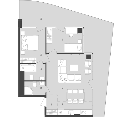 2-комнатная 72 м² в  Aura Apart от 36 900 грн/м², Одесса