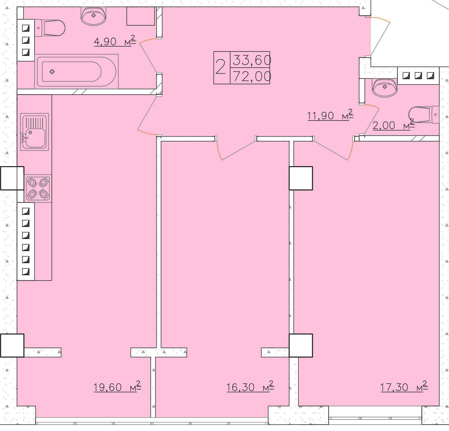 2-комнатная 72 м² в ЖК Club Marine от 18 350 грн/м², Одесса