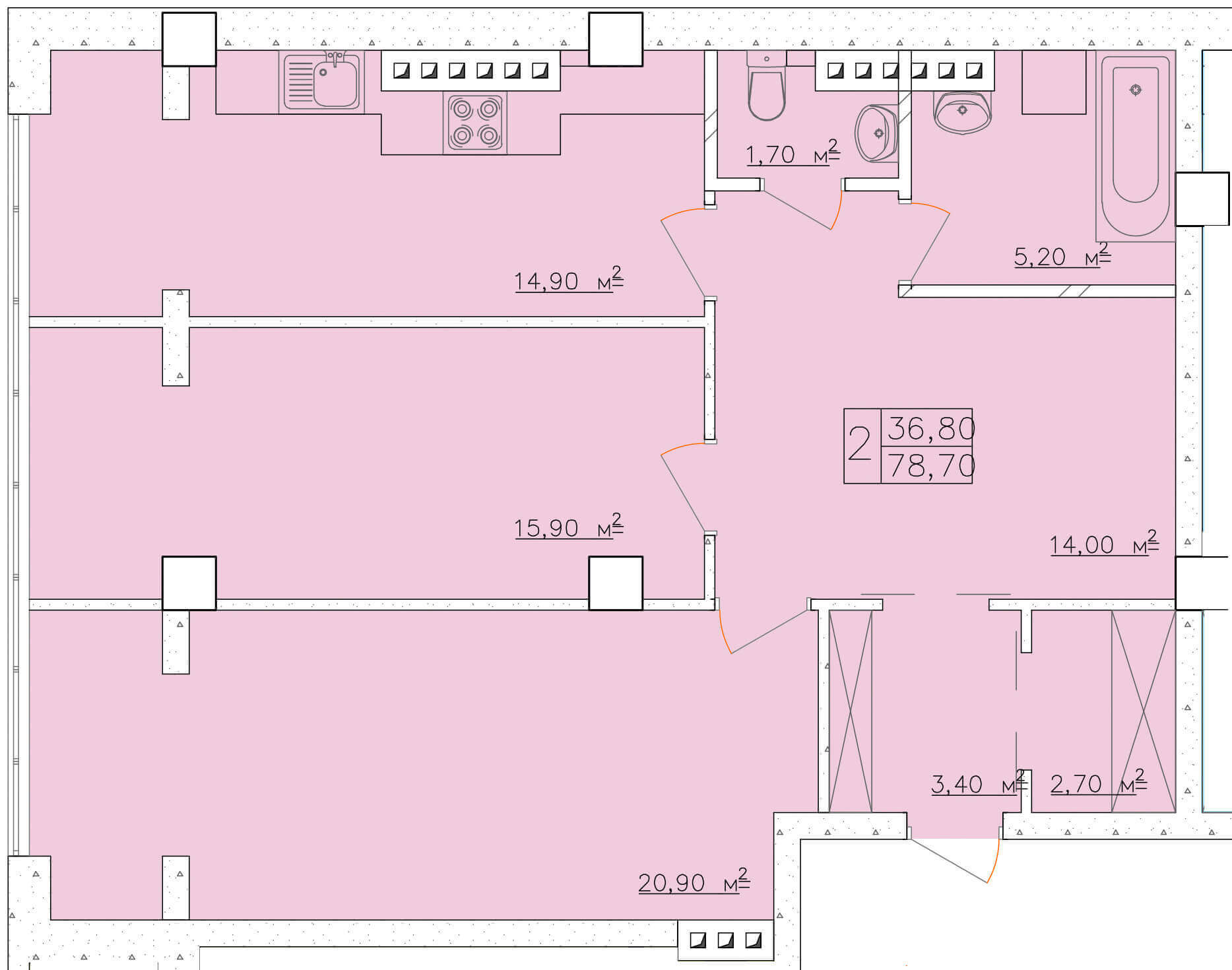 2-комнатная 78.7 м² в ЖК Club Marine от 18 350 грн/м², Одесса