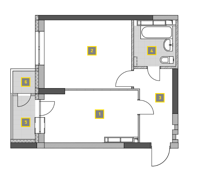 1-кімнатна 45.38 м² в ЖК Campus від 25 020 грн/м², Київ