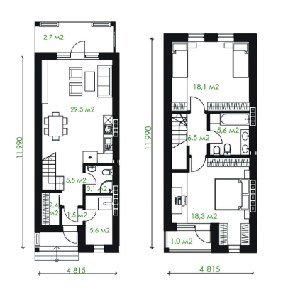 Дуплекс 100 м² в КМ Greenside від забудовника, м. Бровари