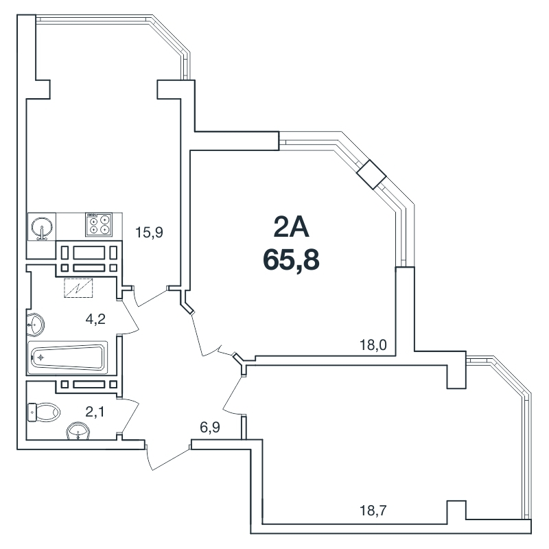 2-комнатная 65.8 м² в ЖК Новая Европа от 16 700 грн/м², с. Иличанка