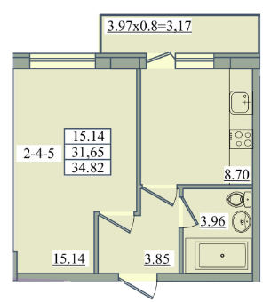 1-кімнатна 34.82 м² в ЖК Platinum Residence від 32 950 грн/м², Одеса