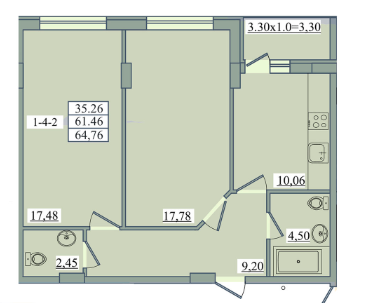 2-комнатная 64.76 м² в ЖК Platinum Residence от 26 900 грн/м², Одесса