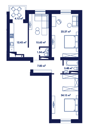 3-комнатная 93 м² в ЖК Сады Ривьеры от 17 000 грн/м², с. Фонтанка