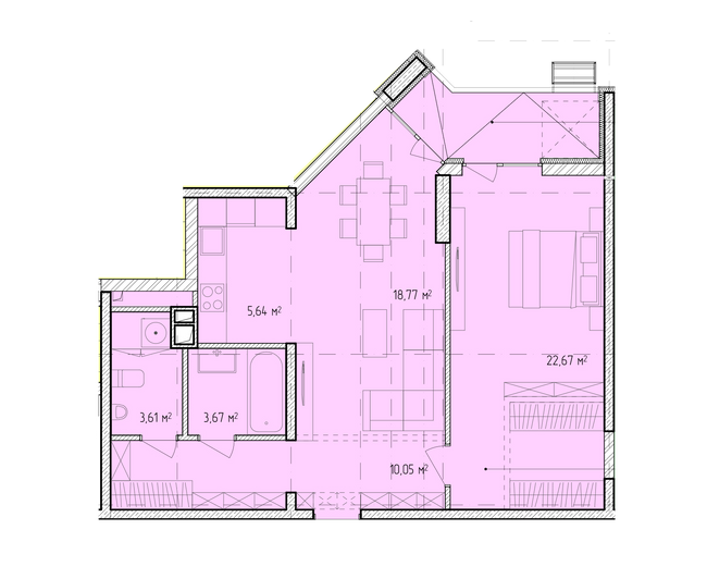 2-комнатная 66.78 м² в ЖК Modern от 20 500 грн/м², Одесса