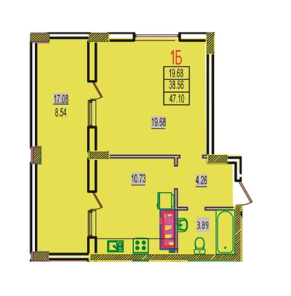 1-кімнатна 47.1 м² в ЖК RosenTal від 15 400 грн/м², с. Лиманка