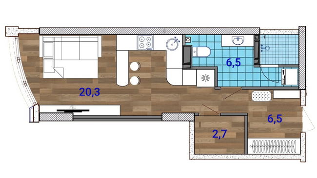 1-кімнатна 36 м² в ЖК SunCity від 18 900 грн/м², Одеса