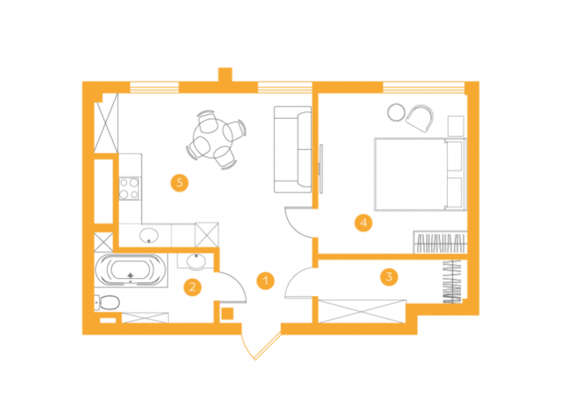 Свободная планировка 51.5 м² в ЖК Авторский от 36 700 грн/м², с. Фонтанка