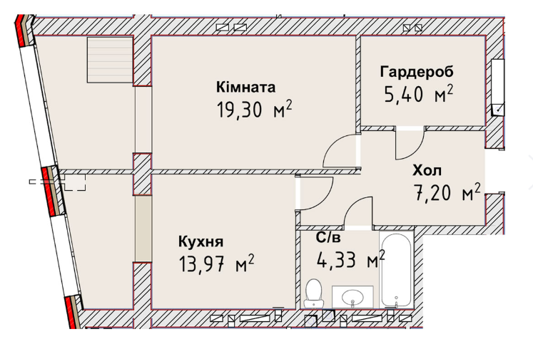 1-кімнатна 50.2 м² в ЖК Чайка Люкс від 19 600 грн/м², Одеса