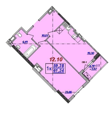 1-комнатная 61.24 м² в ЖК Милос от 25 300 грн/м², Одесса