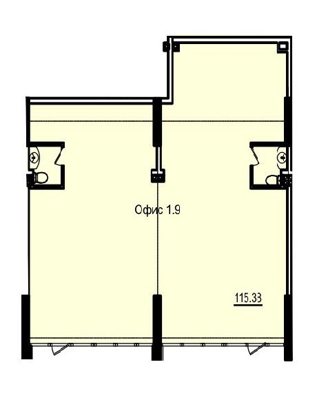 Офис 115.38 м² в Апарт-комплекс Калипсо от застройщика, Одесса