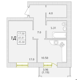 1-комнатная 45 м² в ЖК Парк Совиньон от 19 500 грн/м², пгт Таирово