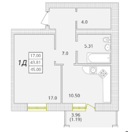 1-кімнатна 45 м² в ЖК Парк Совіньон від 19 500 грн/м², смт Таїрове