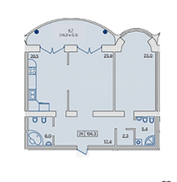 2-комнатная 104.3 м² в ЖК на Французском бульваре, 29 от 46 550 грн/м², Одесса