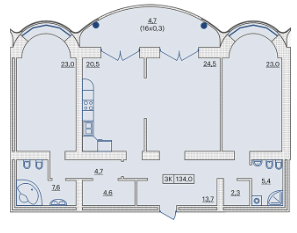 3-комнатная 134 м² в ЖК на Французском бульваре, 29 от 62 300 грн/м², Одесса