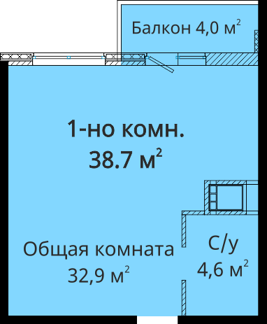 1-комнатная 38.7 м² в ЖК Михайловский городок от 21 000 грн/м², Одесса