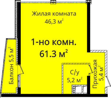 1-кімнатна 61.3 м² в ЖК Новий берег від 31 000 грн/м², Одеса