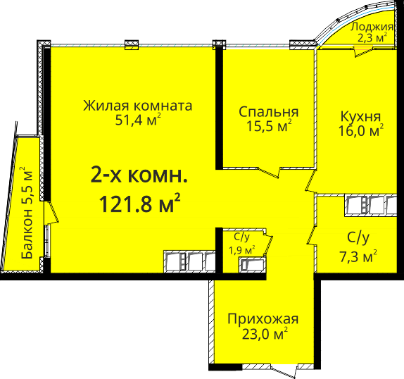 2-комнатная 121.8 м² в ЖК Новый берег от 31 000 грн/м², Одесса