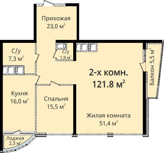 2-комнатная 121.8 м² в ЖК Новый берег от 31 000 грн/м², Одесса